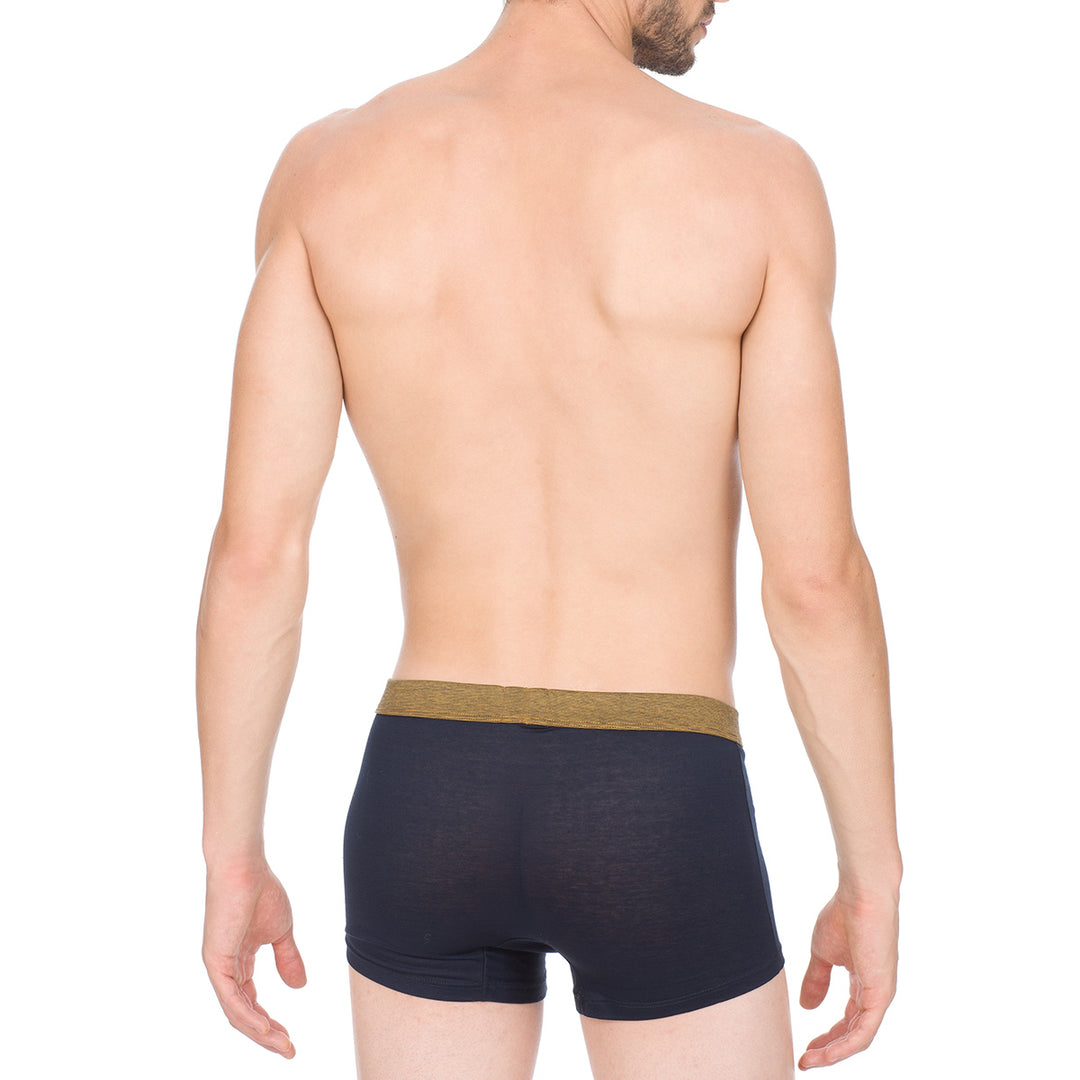 Boxer - blu cinturino ocra -