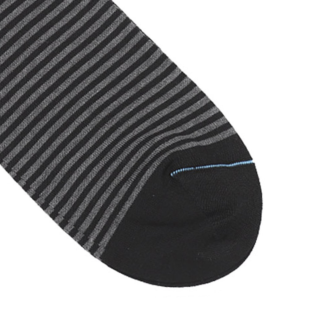 Calza Corta - rigata Nero/Grigio -