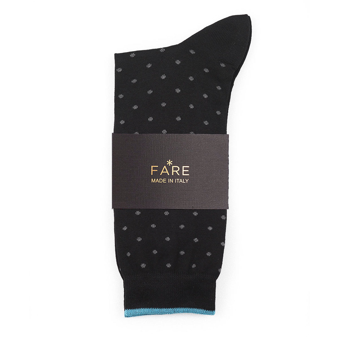 Calza Corta - pois Nero/Grigio -