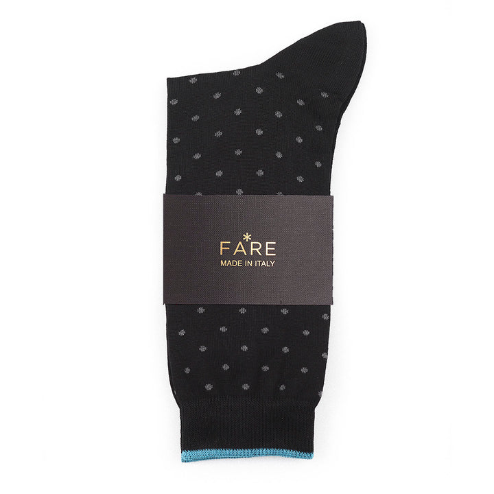 Calza Corta - pois Nero/Grigio -
