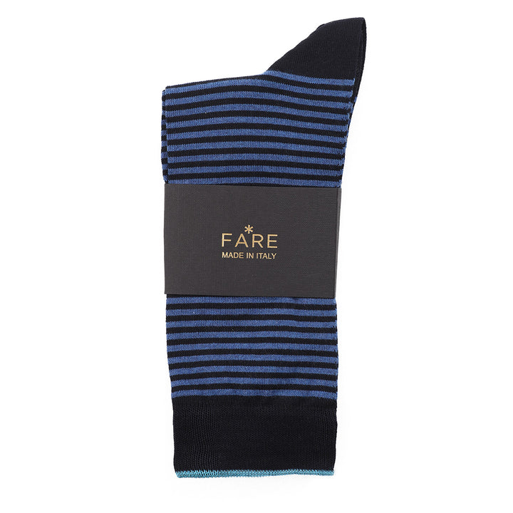 Calza Corta - rigata Blu/Avio -