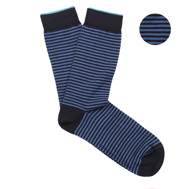 Calza Corta - rigata Blu/Avio -