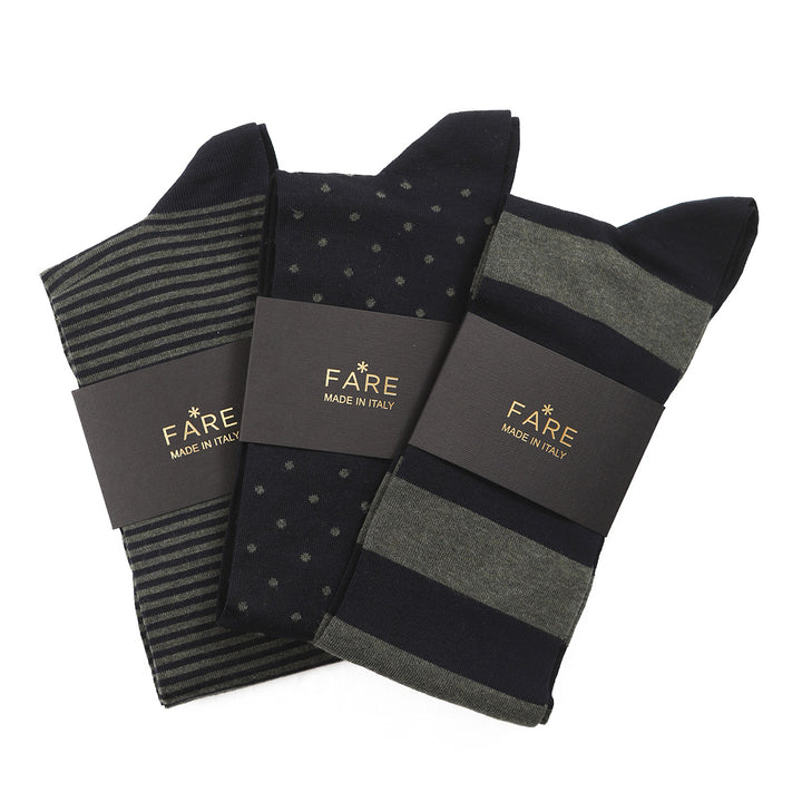 Kit 3 paia Calze Lunghe - fantasie assortite verdi -