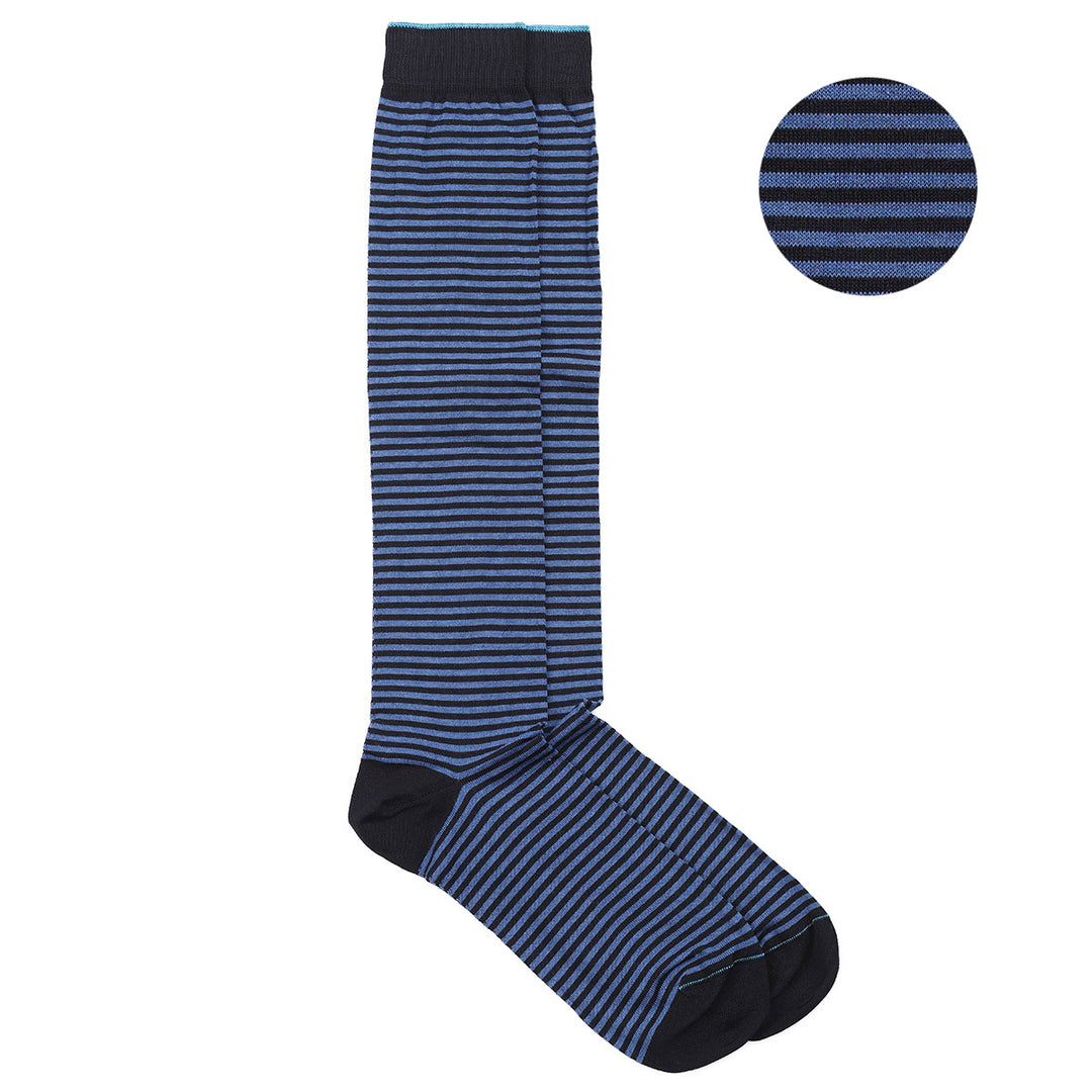 Calza Lunga - rigata Blu/Avio -