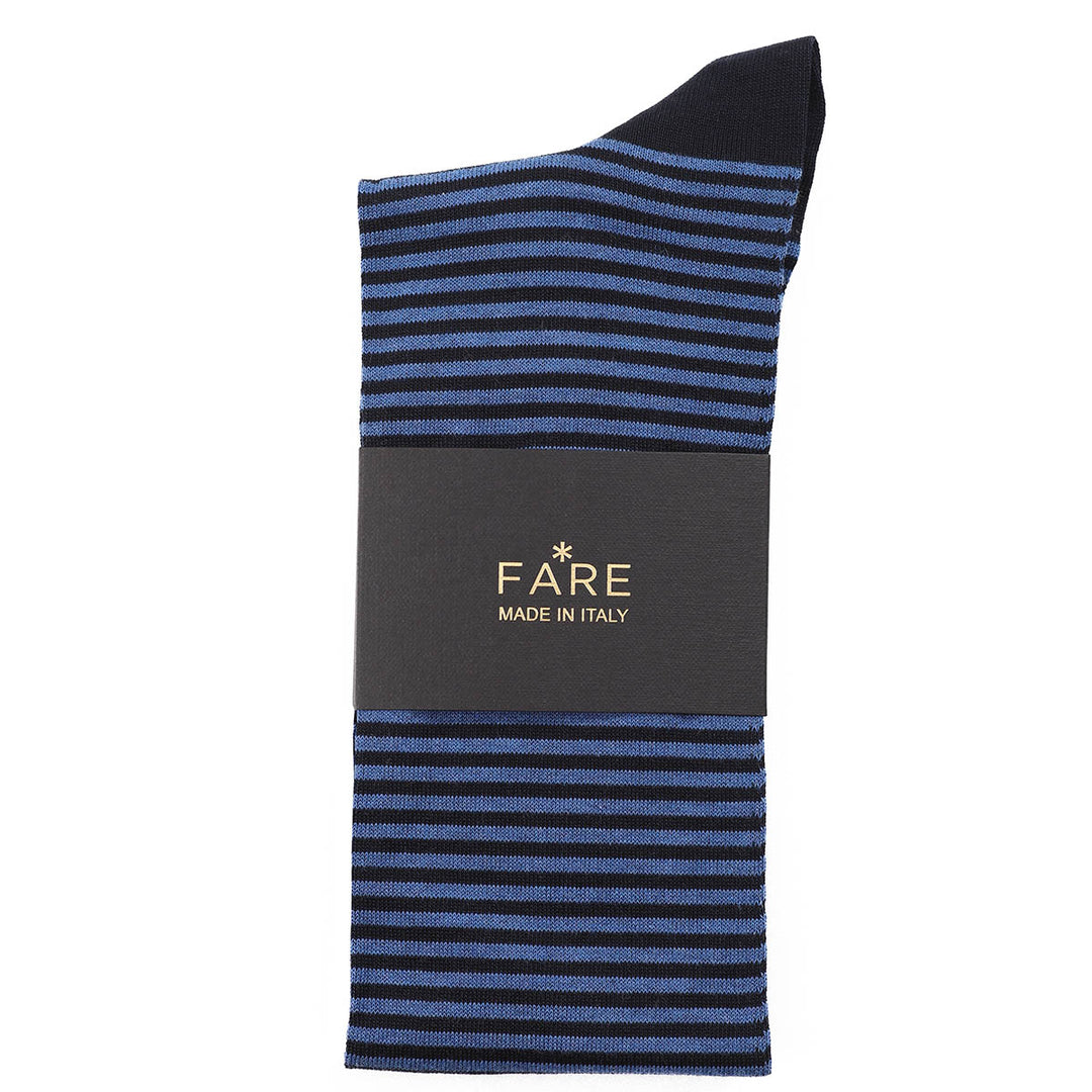 Calza Lunga - rigata Blu/Avio -