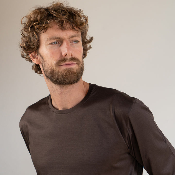 T-Shirt Manica Lunga - tabacco -