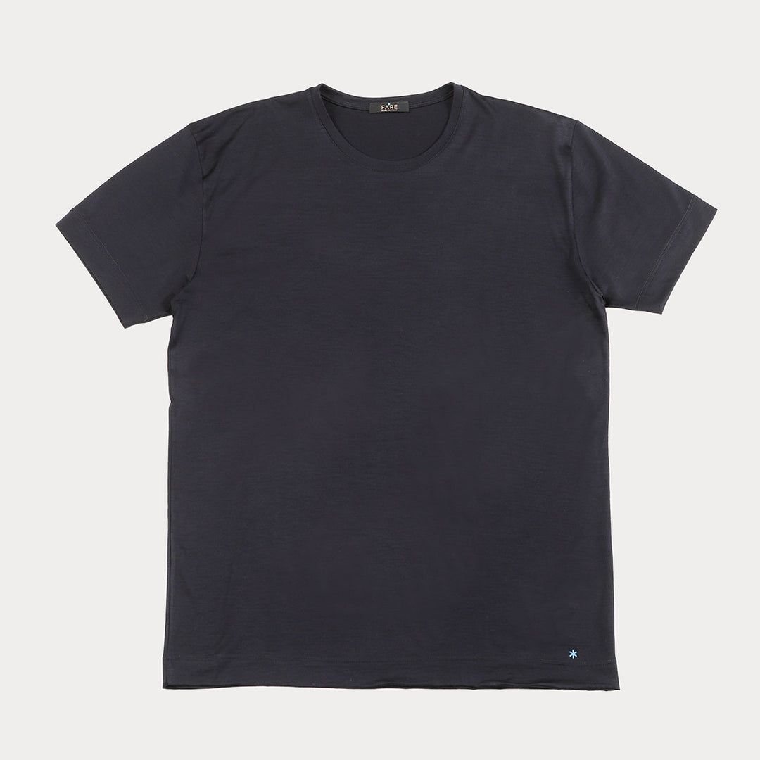 T-Shirt in lana Manica Corta - blu -
