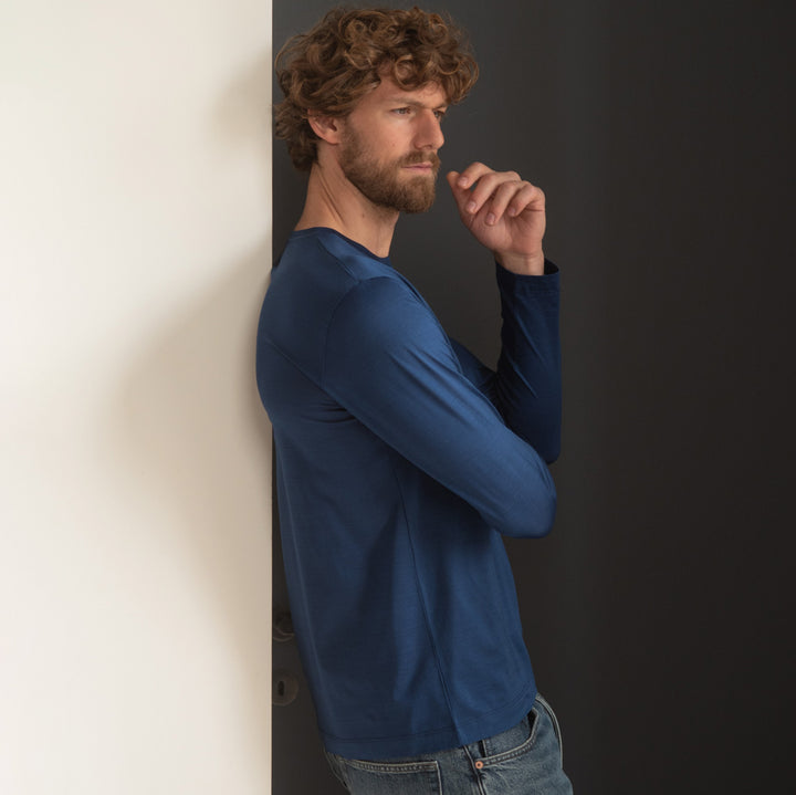 T-shirt Crew Neck Long Sleeve - ocean -