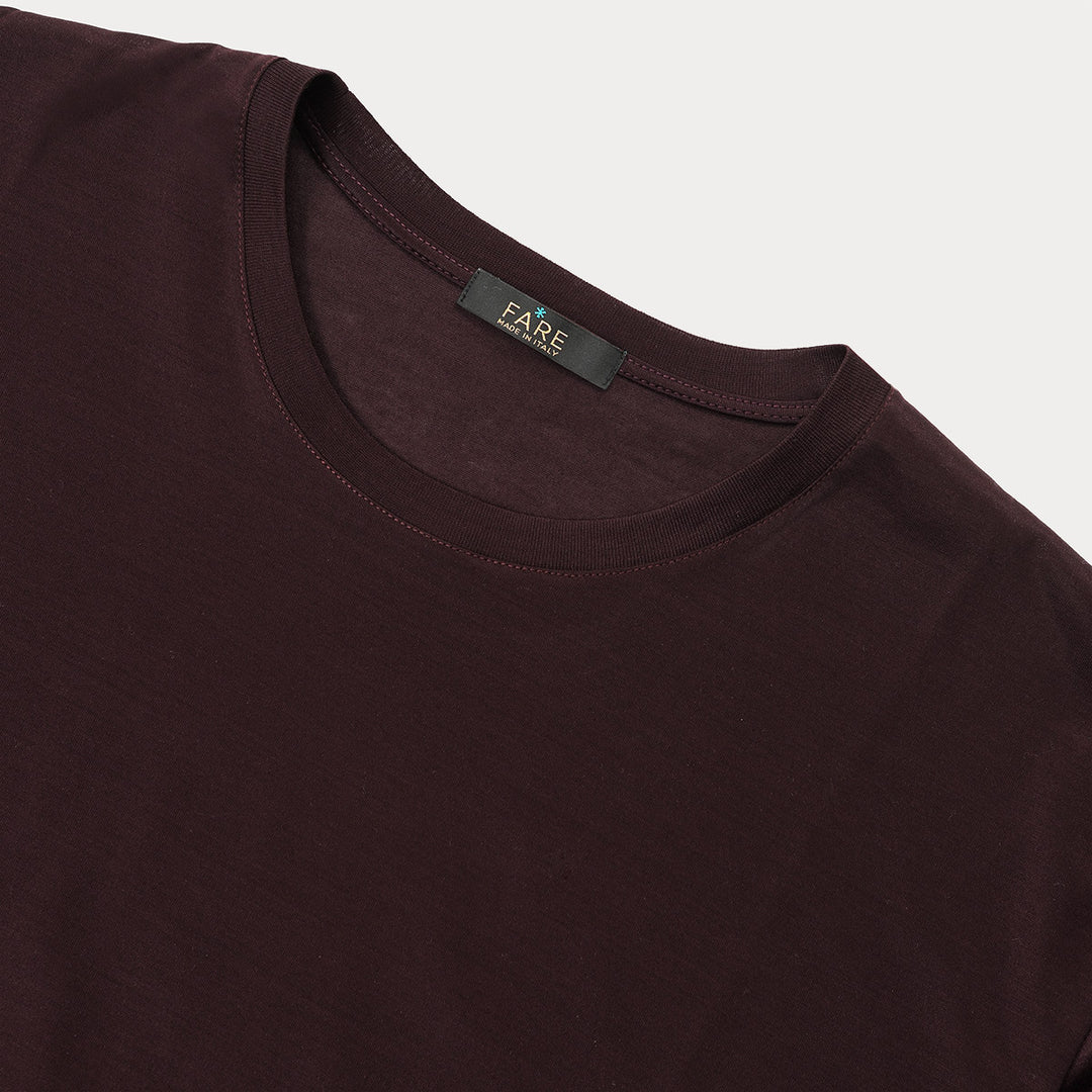 T-shirt Crew Neck Long Sleeve - burgundy -