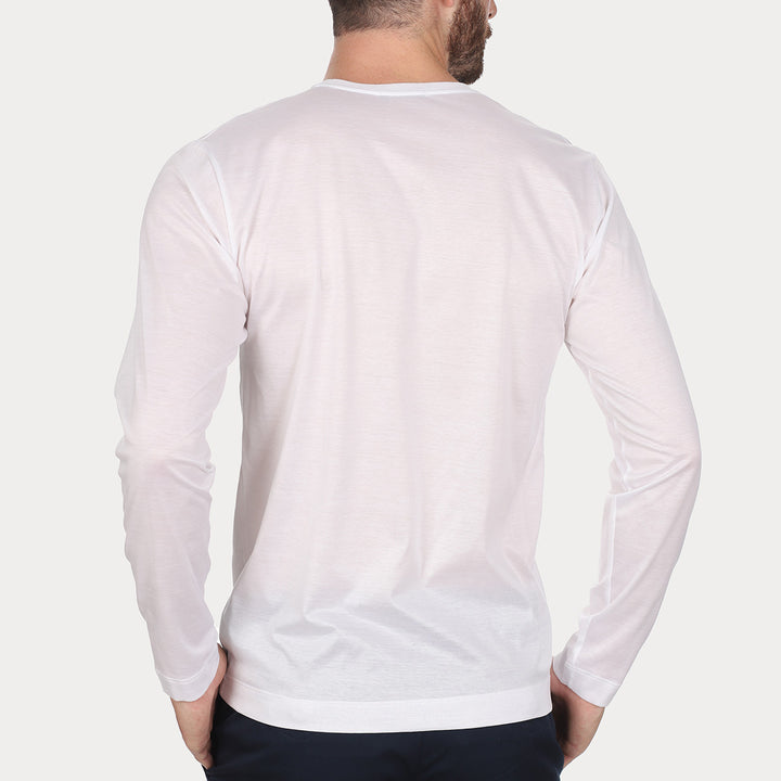 T-shirt Crew Neck Long Sleeve - white -
