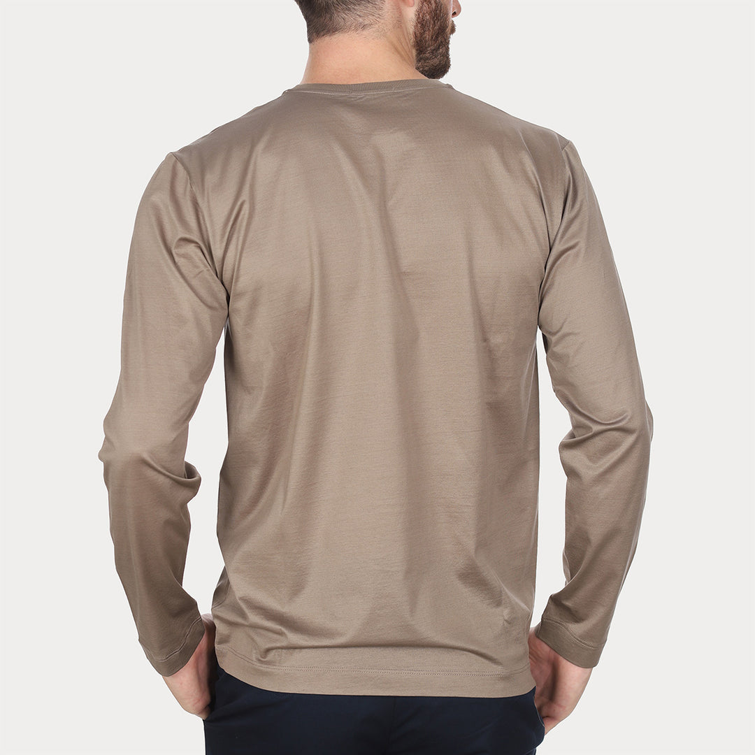 T-shirt Crew Neck Long Sleeve - sand -