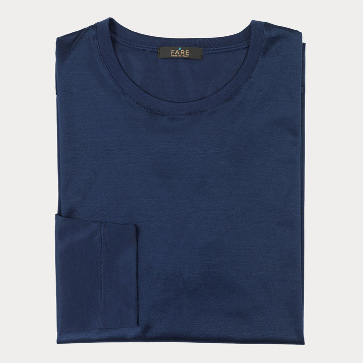 T-shirt Crew Neck Long Sleeve - ocean -