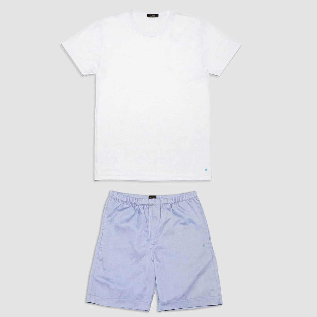 completo corto -bianco azzurro-