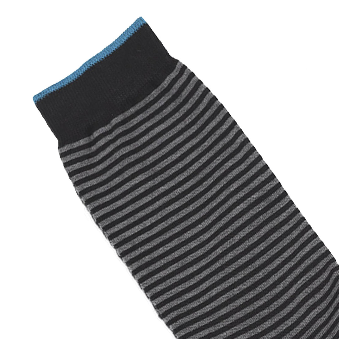 Calza Corta - rigata Nero/Grigio -