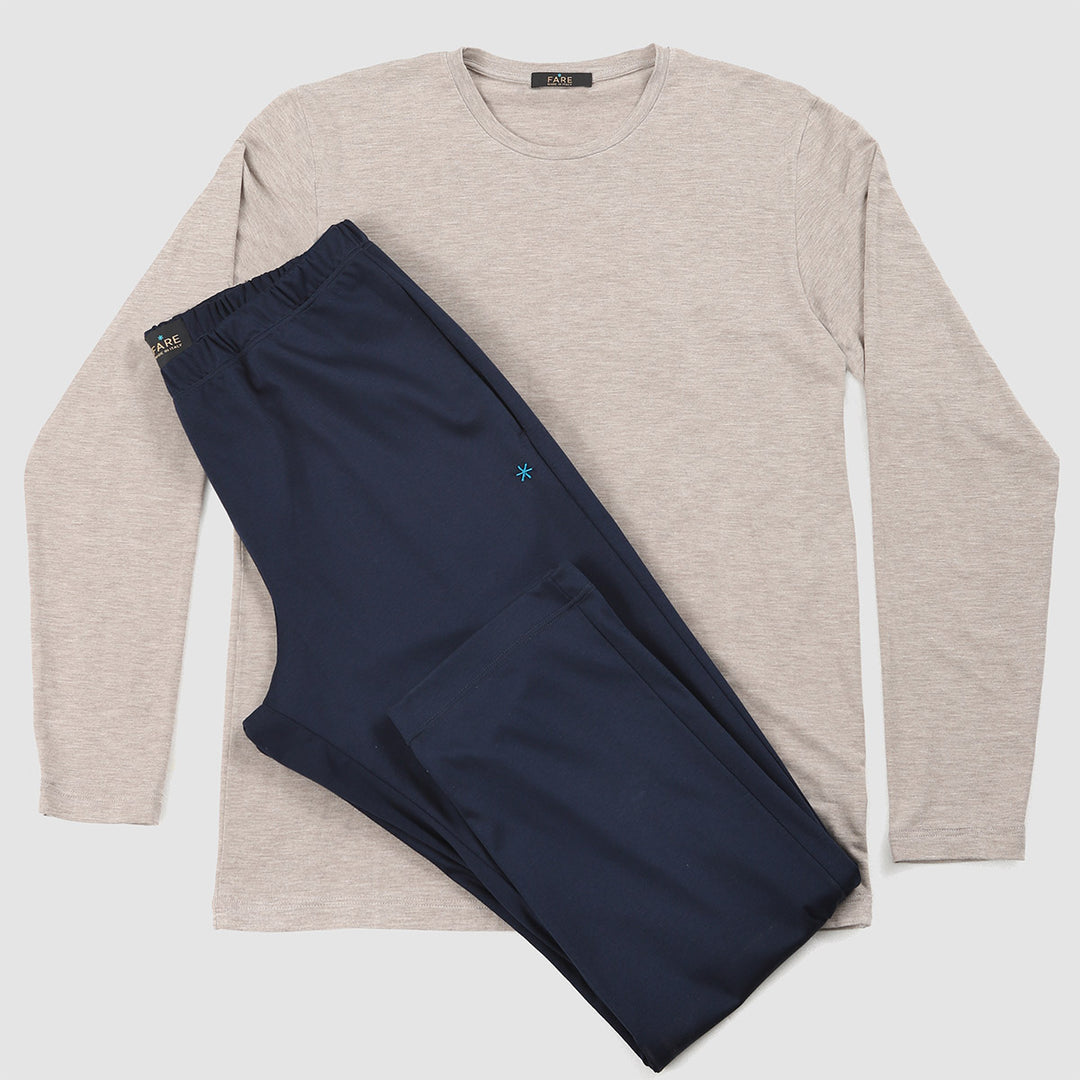 Maglia e Pantalone lungo ecrue-blue