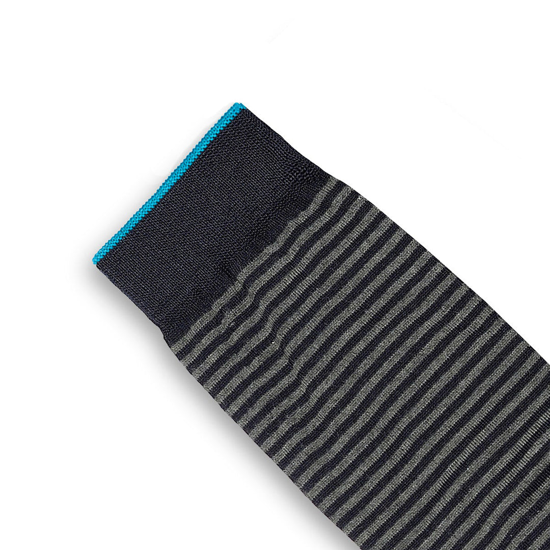 Calza Corta - rigata Blu/Verde -