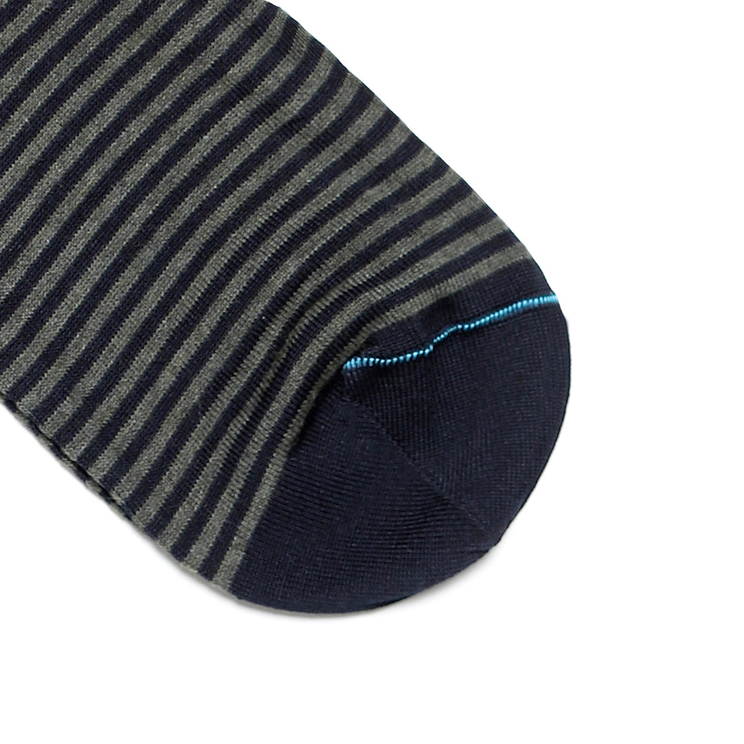 Calza Corta - rigata Blu/Verde -