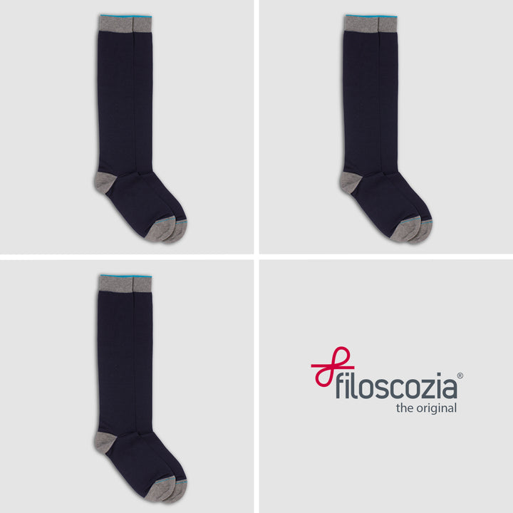 Kit 3 paia Calze Lunghe - blu -