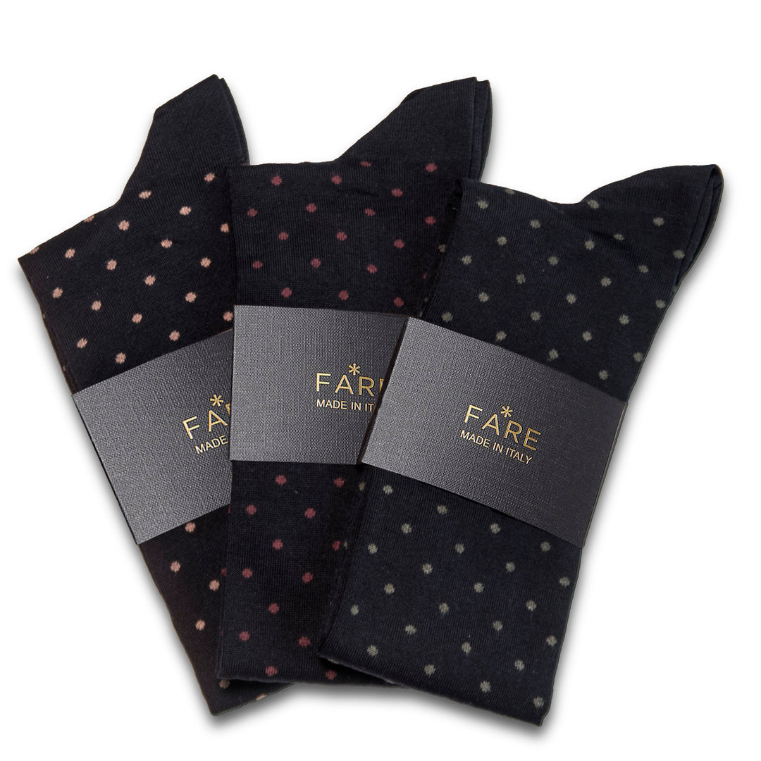 Kit 3 paia Calze Lunghe - Pois assortiti -