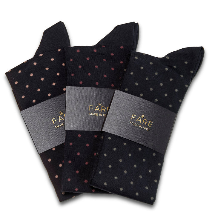 Kit 3 paia Calze Lunghe - Pois assortiti -