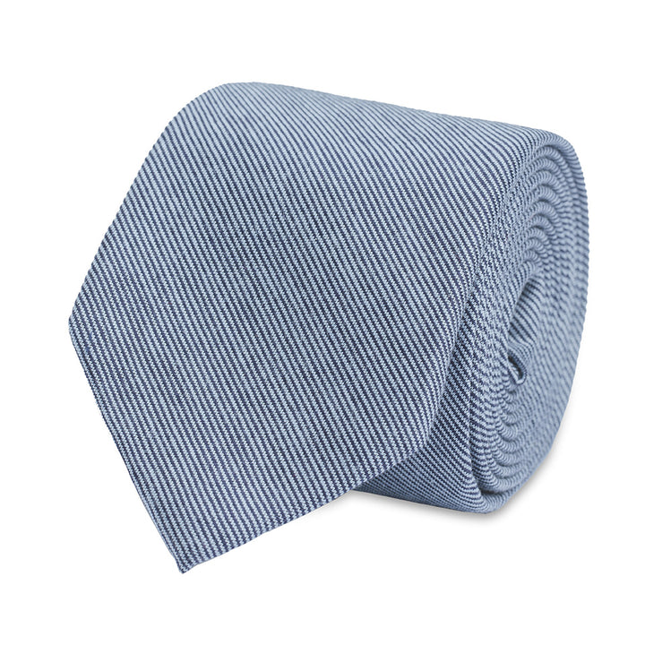 Cravatta in Cotone Filoscozia® - fil à fil Blu/Azzurro -