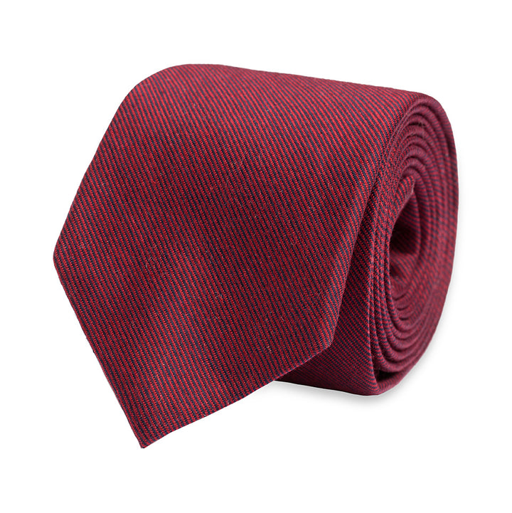 Cravatta in Cotone Filoscozia® - fil à fil Blu/Bordò -