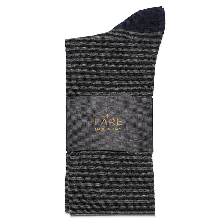 Calza Lunga - rigata Blu/Verde -
