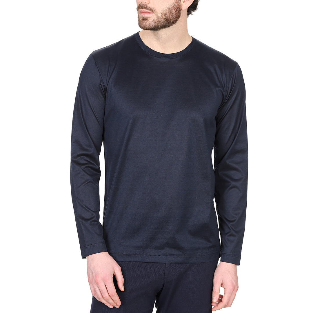 T-Shirt Manica Lunga - blu -