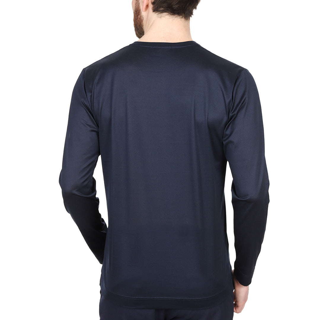 T-Shirt Manica Lunga - blu -