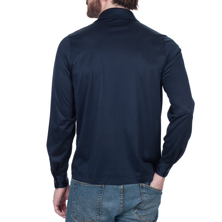 Polo Manica Lunga - blu -