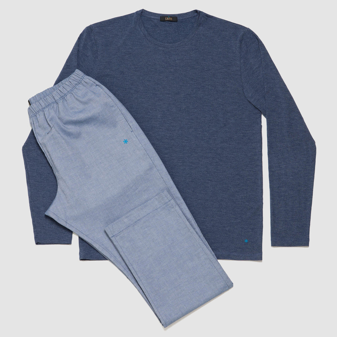 Maglia e Pantalone lungo -avio/azzurro-