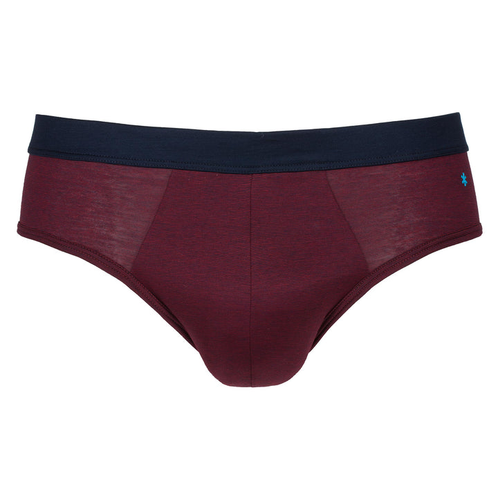 Briefs  - fil à fil burgundy waistband plain -