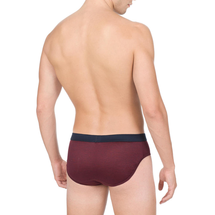 Briefs  - fil à fil burgundy waistband plain -