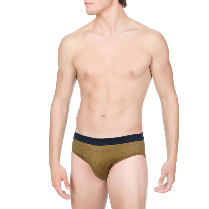 Slip - fil à fil ocra cinturino blu -