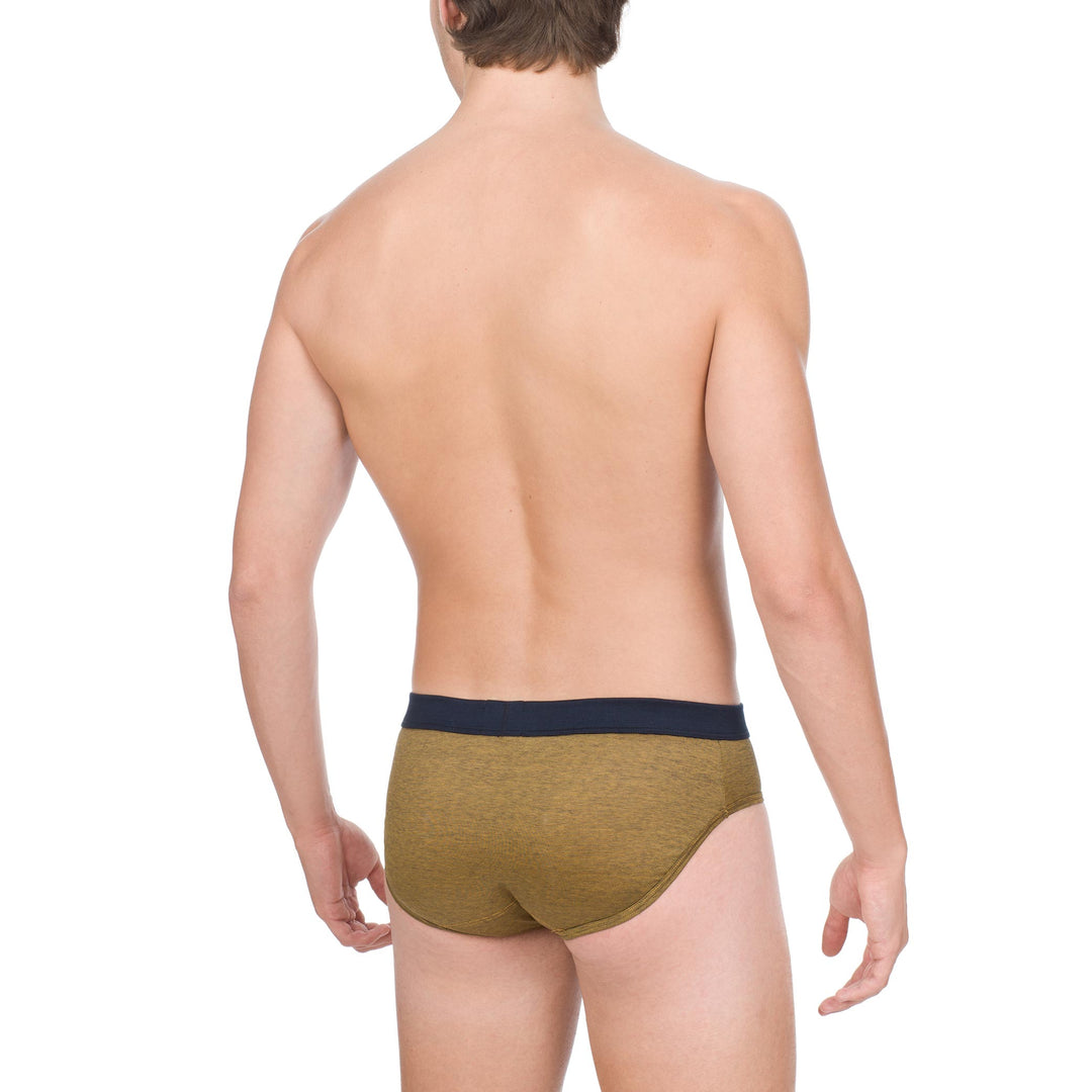 Slip - fil à fil ocra cinturino blu -