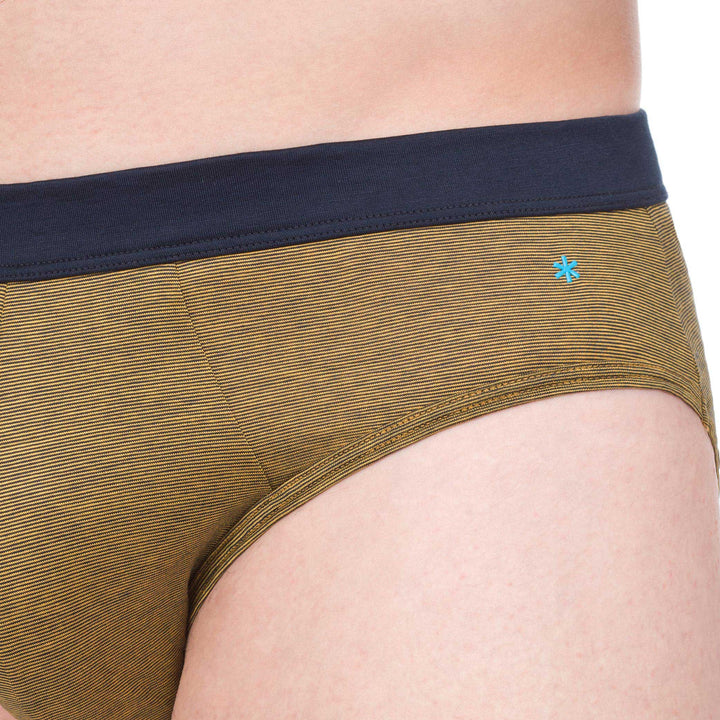 Slip - fil à fil ocra cinturino blu -