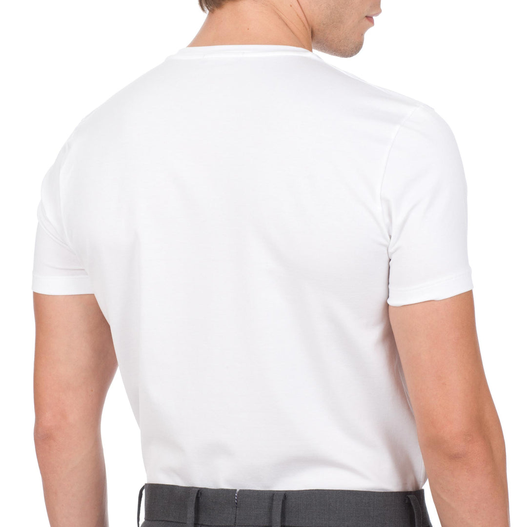 T-Shirt Manica Corta Scollo V - bianca -