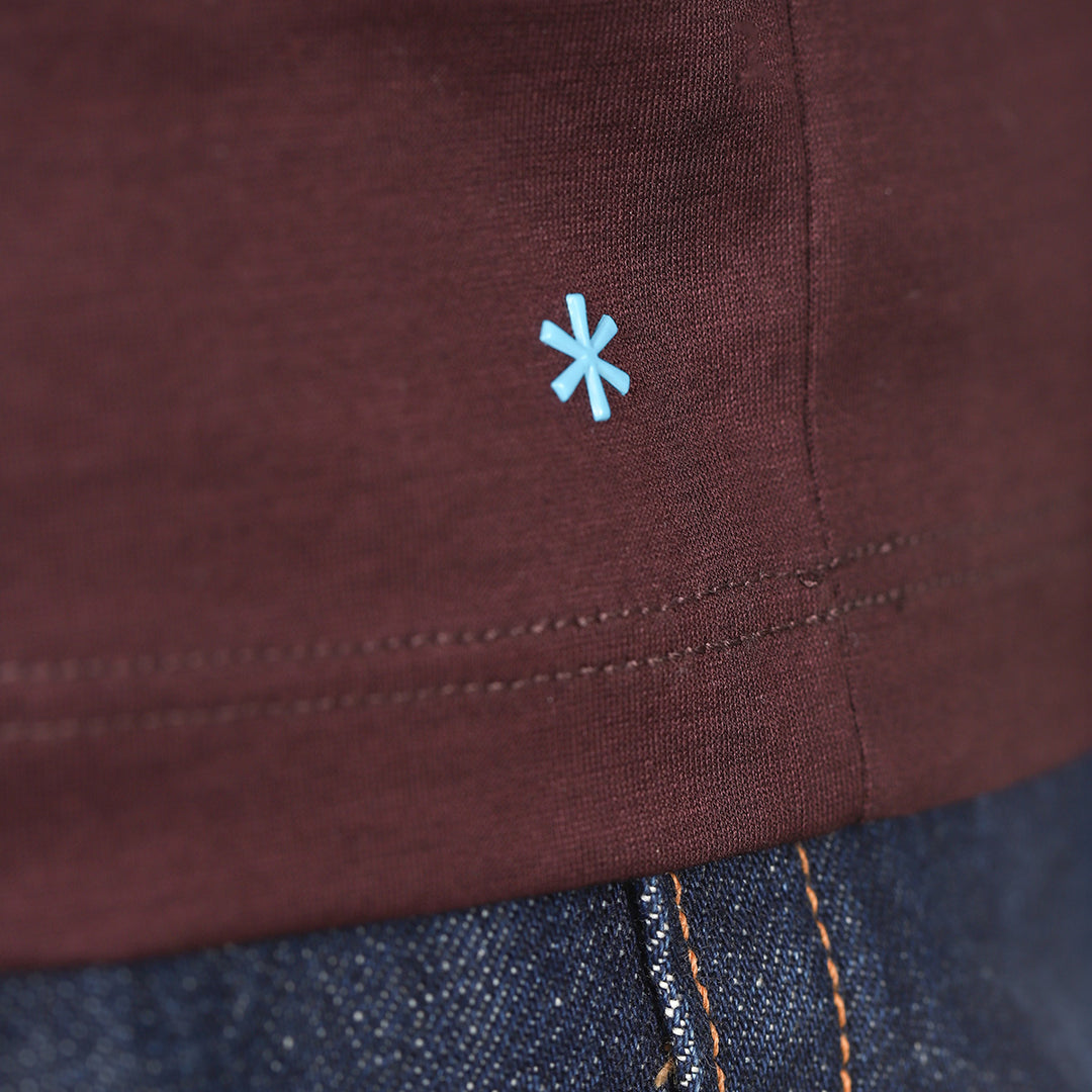 T-shirt Crew Neck Long Sleeve - burgundy -
