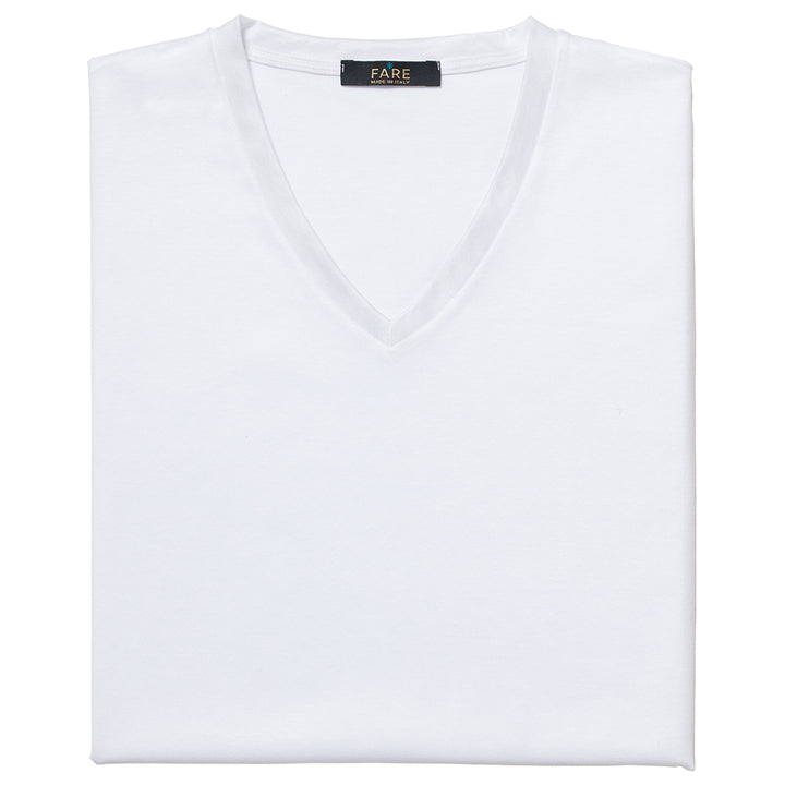 T-Shirt Manica Corta Scollo V - bianca -