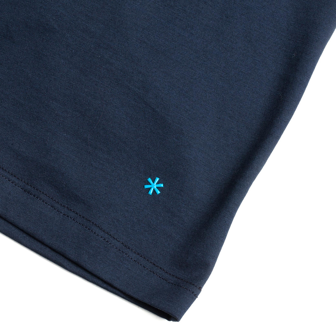 T-Shirt Manica Corta Scollo V - blu -