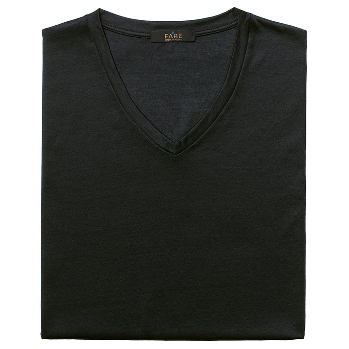 T-Shirt Manica Corta Scollo V - asfalto -