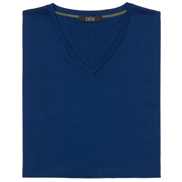 T-Shirt Manica Corta Scollo V - oceano -