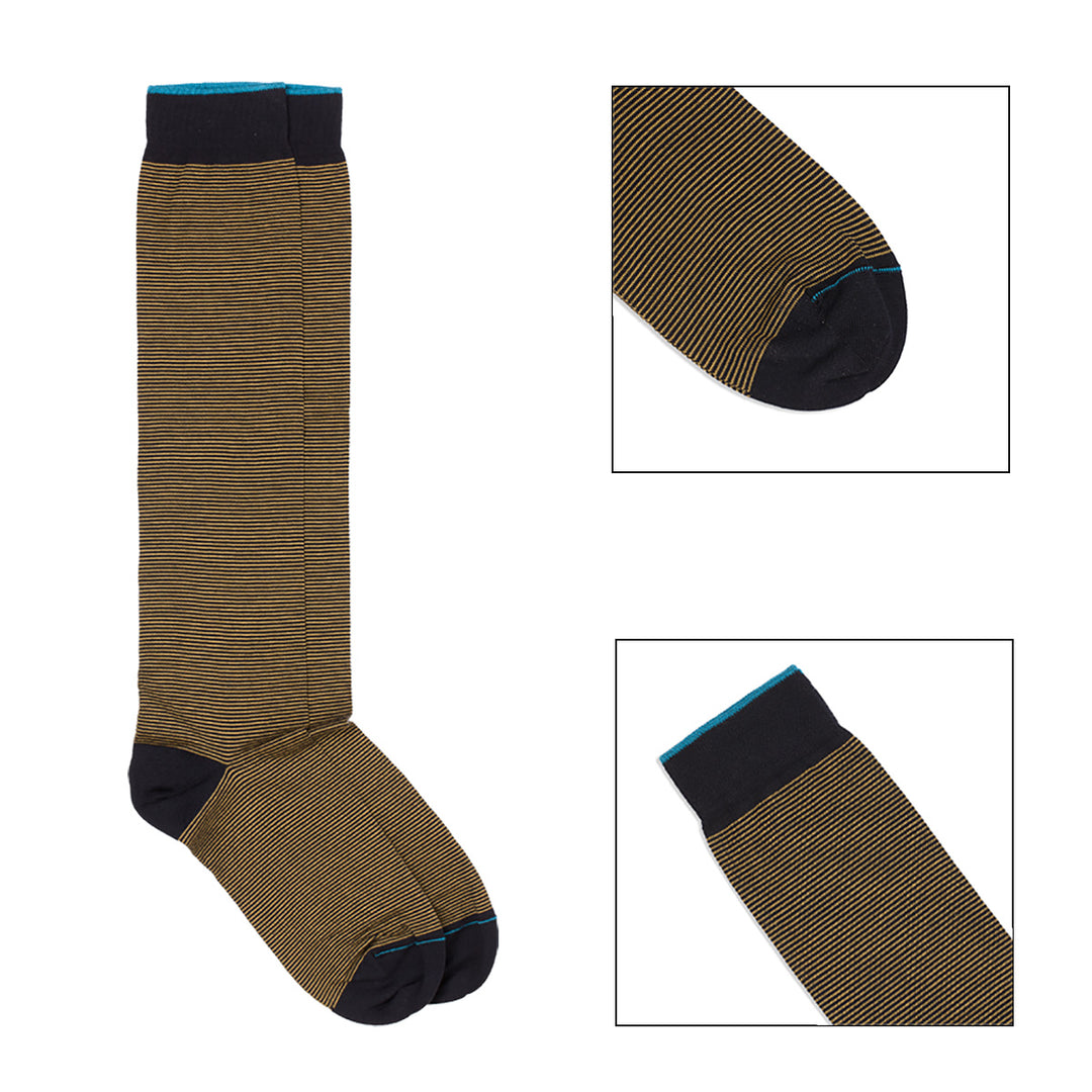 Kit 2 paia Calze Lunghe - assortite Blu/Ocra -