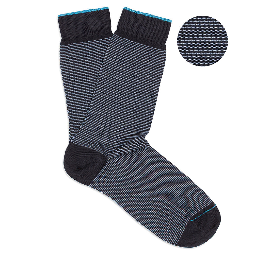 Calza Corta - fil à fil Blu/Azzurro -