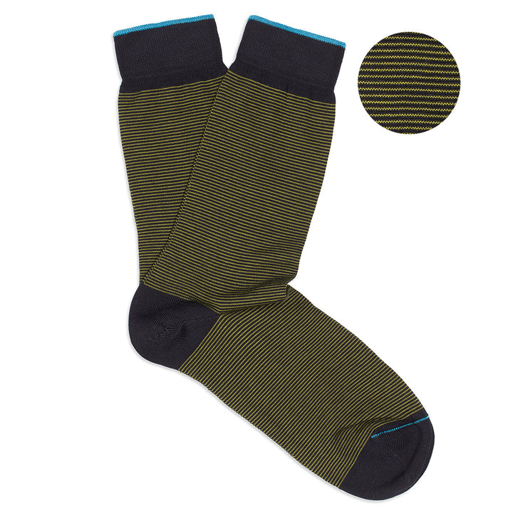 Calza Corta - fil à fil Blu/Verde -