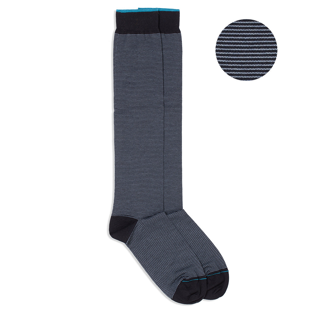 Calza Lunga - fil à fil Blu/Azzurro -