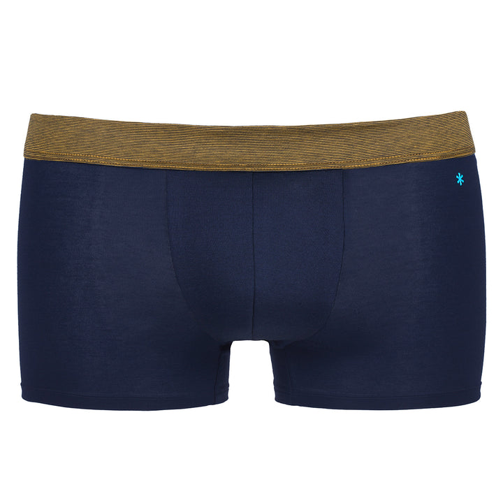 Boxer - blu cinturino ocra -