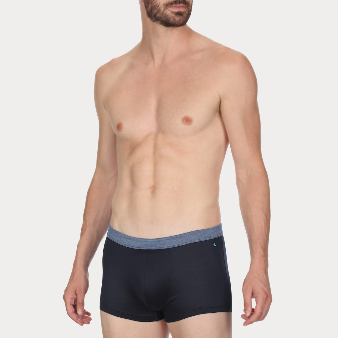 Boxer - blu cinturino in fil à fil -