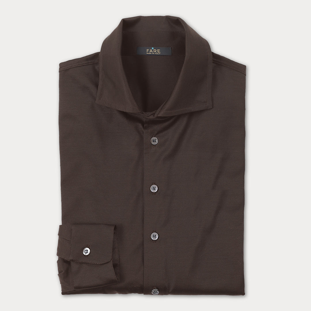 Camicia Manica Lunga - tabacco -