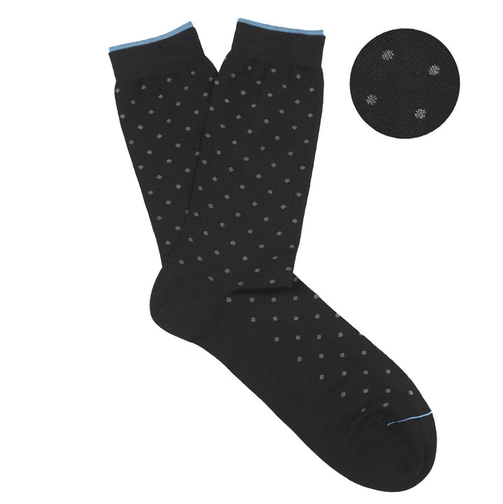 Short Socks in dots black-grey